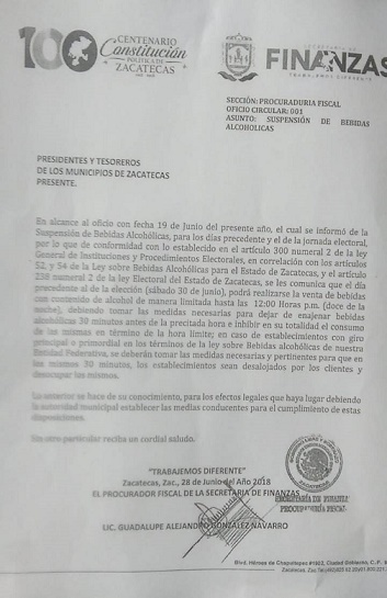 Habrá Ley Seca el domingo por elecciones